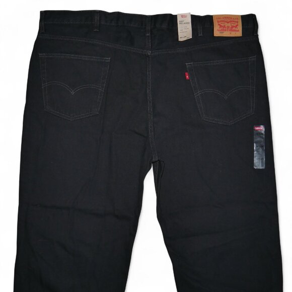 Levis 550 Relaxed Fit Denim Jeans Men's Size 50x29 Solid Black NWT - Picture 8 of 13